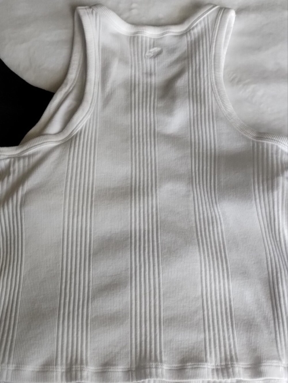 PINK Victoria's Secret Black & White Cotton Ribbed Tank Tops Bra Shelf (2-Pack) - Picture 5 of 15